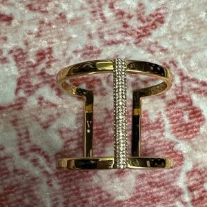 Vince Camuto Gold Tone Cuff Bracelet with Clear Crystals
